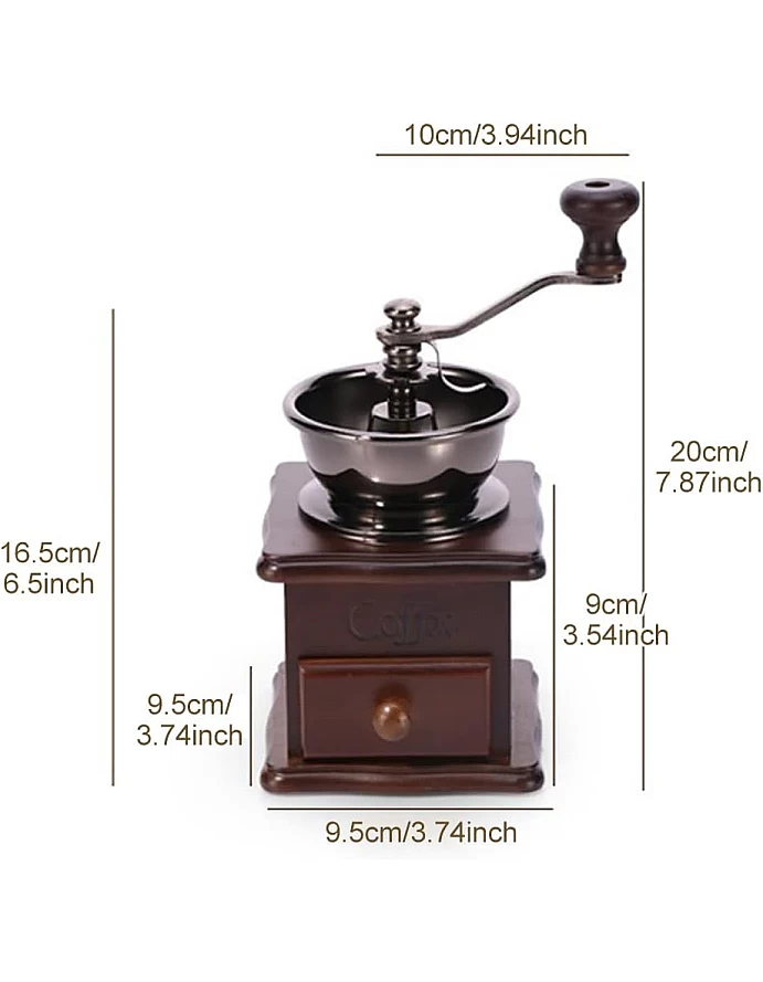OTAIVE Manual Coffee Grinder Adjustable Coarseness Coffee Mill Grinder,Manual Coffee Bean Grinder,Coffee Bean Grinder Vintage Portable Handheld Coffee Grinder forHome,Office,Travelling