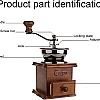 Qidiwin Manual Coffee Grinder-Small Antique Wooden Hand Grinder with Drawer, Great Gift for Kids Hand Make Tool or Home Decoration