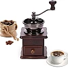 Ruiqas Manual Coffee Grinder - Retro Vintage Style - Adjustable Grind Size - Easy Manual Operation - Pine Wood & Cast Iron & Ceramic - Grinding Coffee Beans