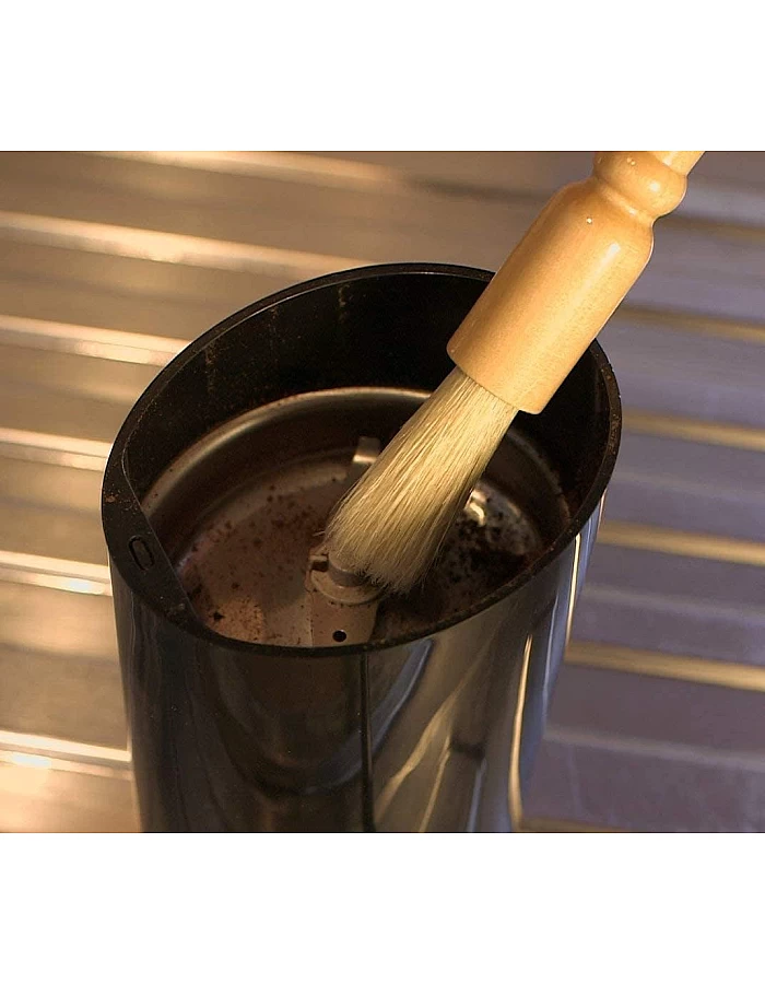 Santo Coffee Grinder Cleaning Brush, Espresso Maker/Machine Cleaner Tool, Wood Handle & Natural Bristles Wood Dusting Espresso Brush Accessories