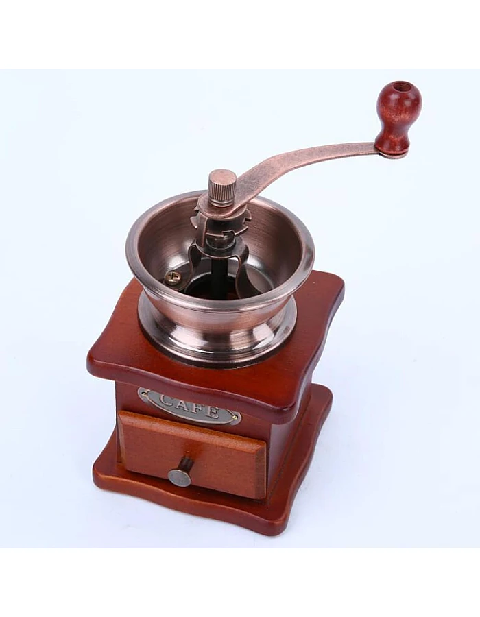 jyibinee 17ml Coffee Grinder Durable Easy to Operate Classical Manual Hand-crank Wooden Bean Machine for Home Coffee Bean Mill