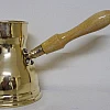 1 Brass Copper Pot Ibrik Briki Turkish Greek Coffee Maker Jazva Cezve Jezve Turka Ararat Arabic Arabian Arabic With Wooden Handle Hand Hammered Handmade Egypt Egyptian Decanter Size No2 (2.70oz/80ml)