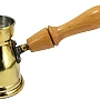 1 Brass Copper Pot Ibrik Briki Turkish Greek Coffee Maker Jazva Cezve Jezve Turka Ararat Arabic Arabian Arabic With Wooden Handle Hand Hammered Handmade Egypt Egyptian Decanter Size No2 (2.70oz/80ml)
