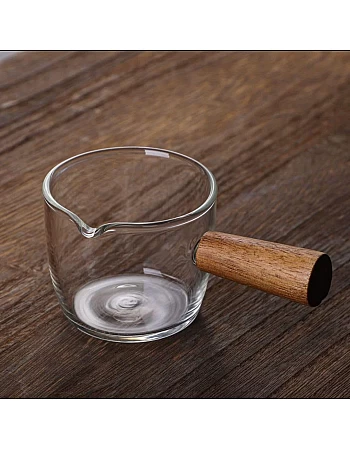 Coffee Pot Thermal Glass Direct Fire Cup Milk Cup with Small Handle, Concentrated Latte, Espresso Coffee Measuring Cup, Small Milk Jug, Milk Jug (Shape 5)