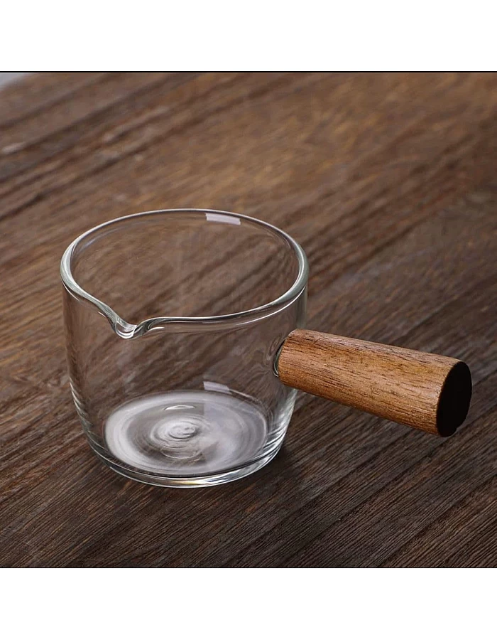 Coffee Pot Thermal Glass Direct Fire Cup Milk Cup with Small Handle, Concentrated Latte, Espresso Coffee Measuring Cup, Small Milk Jug, Milk Jug (Shape 5)