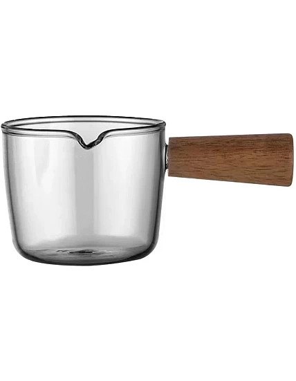 Coffee Pot Thermal Glass Direct Fire Cup Milk Cup with Small Handle, Concentrated Latte, Espresso Coffee Measuring Cup, Small Milk Jug, Milk Jug (Shape 5)