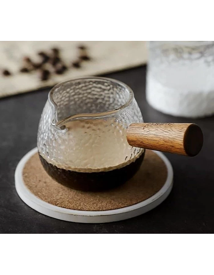 Coffee Pot Thermal Glass Direct Fire Cup Milk Cup with Small Handle, Concentrated Latte, Espresso Coffee Measuring Cup, Small Milk Jug, Milk Jug (Shape 5)