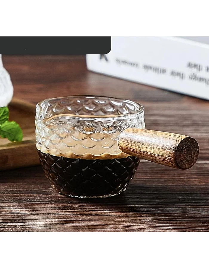 Coffee Pot Thermal Glass Direct Fire Cup Milk Cup with Small Handle, Concentrated Latte, Espresso Coffee Measuring Cup, Small Milk Jug, Milk Jug (Shape 5)