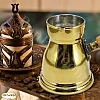 ELBARAMONY 1 Piece Brass Turkish Greek Coffee Pot for Jazva, Sisyph, Jiseph, Turka, Arat, Arabic Coffee Pot with Wooden Handle Handmade Egyptian Decanter Size 3 (140 ML-4.73 OZ) Multicolor