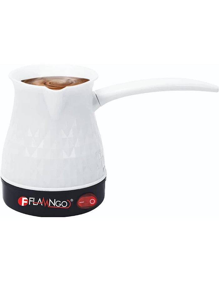 FLAMNGO Turkish Coffee Pot, 350W Heating Element, 75cm Cable Length, 5 Cups Capacity, 0.5L Tank, Plastic Body (Black)