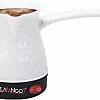 FLAMNGO Turkish Coffee Pot, 350W Heating Element, 75cm Cable Length, 5 Cups Capacity, 0.5L Tank, Plastic Body (White)