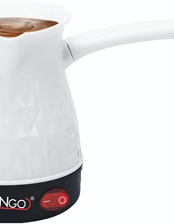 FLAMNGO Turkish Coffee Pot, 350W Heating Element, 75cm Cable Length, 5 Cups Capacity, 0.5L Tank, Plastic Body (pink)