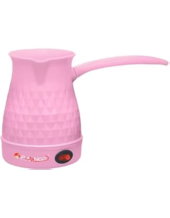 FLAMNGO Turkish Coffee Pot, 350W Heating Element, 75cm Cable Length, 5 Cups Capacity, 0.5L Tank, Plastic Body (pink)