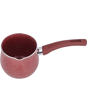 Mini Milk Pan, Turkish Warmer Coffee Pot, Single Handle Coffee Warmer Boiling Pot Mini Milk Pan Aluminum Alloy Non Stick Anti Scalding for Cooking(red)