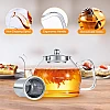 STNTUS Glass Teapot, 27 oz / 800 ml for Loose Tea, With Infuser and Stainless Steel Strainer, Stovetop Safe, 2-4 Cups