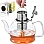 STNTUS Glass Teapot, 27 oz / 800 ml for Loose Tea, With Infuser and Stainless Steel Strainer, Stovetop Safe, 2-4 Cups