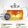 STNTUS Glass Teapot, 27 oz / 800 ml for Loose Tea, With Infuser and Stainless Steel Strainer, Stovetop Safe, 2-4 Cups
