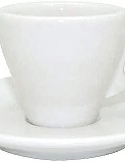 Espresso Cup & Saucer with Good Texture, 2.8 fl oz (80 ml) Capacity, Made in Italy, Porcelain, Solid Thickness, Pure White and Beautiful, Combines Practicality and Modern Design, Torino Anne Cup,