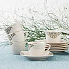 Karaca Nazende 12 Piece Porcelain Espresso Turkish Coffee Cup Set for 6 People, 80ml, White Platinum
