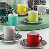 Kütahya Porselen Porcelain Ruya Coffee Cup Saucer 12-Pieces Set
