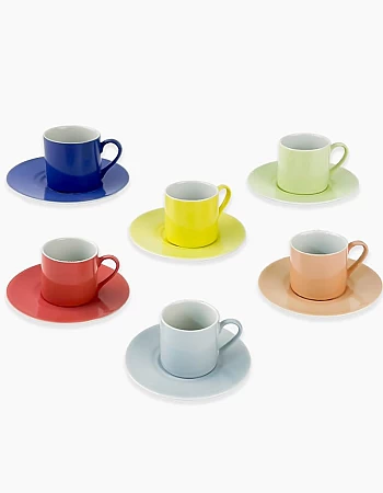 Kütahya Porselen orcelain Ruya Coffee Cup Saucer 12-Pieces Set