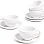 LE TAUCI 3 oz Espresso Cups with Saucers, Demitasse Coffee Cup for Shot, Lungo, Ristretto - 3 inch, Set of 4, White