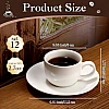 Maxdot 12 Set 2.7 OZ Porcelain Espresso Cups with Saucers White Ceramic Coffee Cups and Saucers Cappuccino Mug Latte Cup for Cafe Mocha Barista Coffee Shop