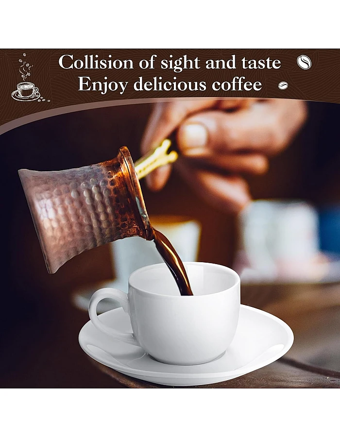 Maxdot 12 Set 2.7 OZ Porcelain Espresso Cups with Saucers White Ceramic Coffee Cups and Saucers Cappuccino Mug Latte Cup for Cafe Mocha Barista Coffee Shop