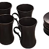 Rosa FM 8968 010037 Matt Black Porcelain Turkish Cup Set, 12 Pieces With Saucer With Durable Material For Home And Office