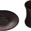 Rosa FM 8968 010037 Matt Black Porcelain Turkish Cup Set, 12 Pieces With Saucer With Durable Material For Home And Office
