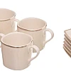Rosa FM 8968 296110 Victoria T.Shape Porcelain Tea And Coffee Cup Set, 29 Pieces With Durable Material For Home And Office