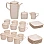 Rosa FM 8968 296110 Victoria T.Shape Porcelain Tea And Coffee Cup Set, 29 Pieces With Durable Material For Home And Office