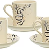 Rosa FM Kalemat Dora Coffee Cup with Plate Set 6-Pieces