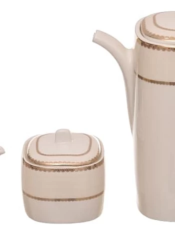 Rosa fm 8968 296103 elizabeth t.shape porcelain tea and coffee cup set, 29 pieces with durable material for home and office