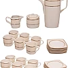 Rosa fm 8968 296103 elizabeth t.shape porcelain tea and coffee cup set, 29 pieces with durable material for home and office