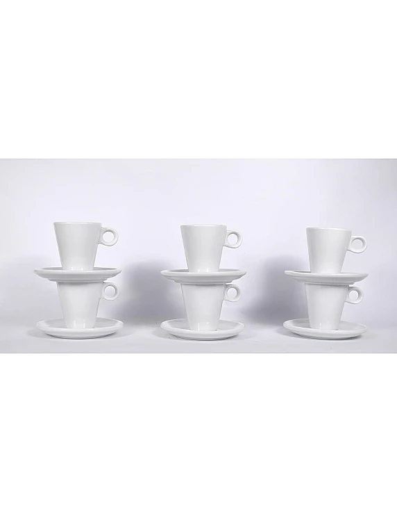 Set of 6 Porcelain cappuccino cup with Saucers - MZ/93216