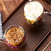 2pcs Double Wall Clear Glass Coffee Mugs Flower Double Walled Glass Coffee Cups Creative Clear Glass Cups with Flowers Insulated Clear Glass Mug for Tea Cappuccino Espressos Latte Juice Gifts(250ML)