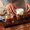 2pcs Double Wall Clear Glass Coffee Mugs Flower Double Walled Glass Coffee Cups Creative Clear Glass Cups with Flowers Insulated Clear Glass Mug for Tea Cappuccino Espressos Latte Juice Gifts(250ML)