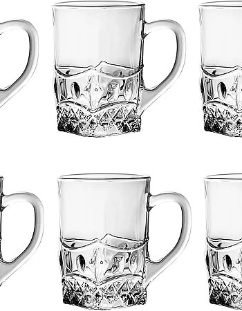 Blink Max KTZB320-2 Glass Mug 6-Piece Set, 156 ml Capacity