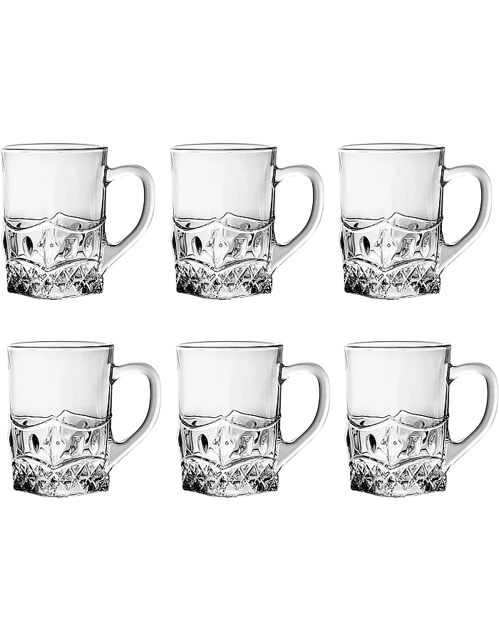 Blink Max KTZB320-2 Glass Mug 6-Piece Set, 156 ml Capacity