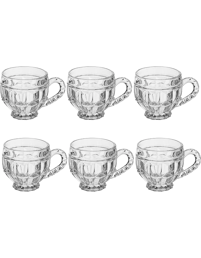 Blink Max KTZB86 Glass Mug 6-Piece Set, 185 ml Capacity