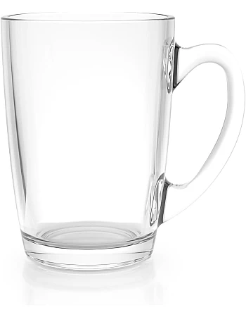 City Glass Lumineux Mug Set - 3 Pieces, 350 ML Transparent Glass Mugs, Simple & Large Design, Perfect for Hot and Cold Drinks, Ideal for Coffee, Tea, Juice, and More, Durable and Stylish Drinkware.