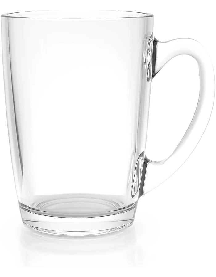 City Glass Lumineux Mug Set - 3 Pieces, 350 ML Transparent Glass Mugs, Simple & Large Design, Perfect for Hot and Cold Drinks, Ideal for Coffee, Tea, Juice, and More, Durable and Stylish Drinkware.