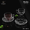 City Glass Rocks Coffee Mug Set | Coffee Mug Set of 6 Mugs + 6 Serving Plates | Decorative Wall Coffee Cup Set Comes with Decorative Serving Plate (Coffee, 110ml)