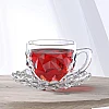 City Glass Rocks Coffee Mug Set | Coffee Mug Set of 6 Mugs + 6 Serving Plates | Decorative Wall Coffee Cup Set Comes with Decorative Serving Plate (Coffee, 110ml)