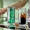 DOUBLE LAYER GLASS CUP - Enjoy the perfect combination of style and functionality with our Double Wall Heat Resistant Glass Mug, designed for hot and cold beverages. (1 cup in color shown)