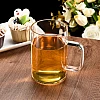 Dorsaer Glass Mugs Set of 2, 16oz Thick Flat Bottom Glass Coffee Mugs, Large Clear Glass Cup with Handle for Beverages, Tea, Cappuccino, Latte, Espresso Coffee, Juice