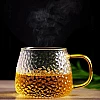 FINSTER Glass Coffee Mugs Cup Set of 6-440 ML, Transparent, Premium Golden Handle Big Borosilicate Tea Cups Perfect for Lemon, Green, Herbal, Chai Tea & Americano, Espresso, Cappuccinos Coffee Cups