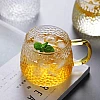 FINSTER Glass Coffee Mugs Cup Set of 6-440 ML, Transparent, Premium Golden Handle Big Borosilicate Tea Cups Perfect for Lemon, Green, Herbal, Chai Tea & Americano, Espresso, Cappuccinos Coffee Cups