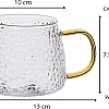 MUAC Glass Tea Coffee Cappuccino Soup Bowl Jumbo Glass Cup Multipurpose Mug with Handle 440ml (Pack of 1)